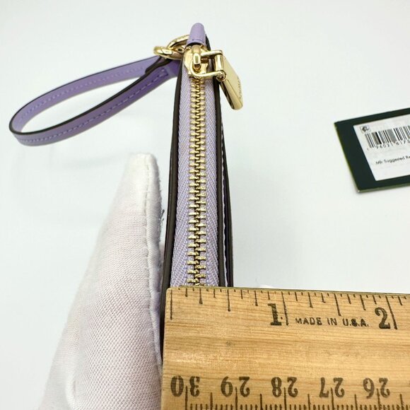 Kate Spade KI663 Devin Coin Card Case Wristlet Lavender Cream Saffiano Leather - Picture 14 of 15